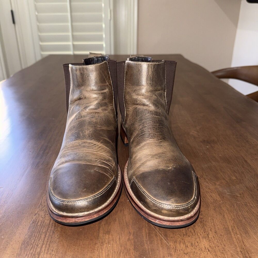 Cole Haan Chelsea Boots Distressed Brown Leather Pull On Elastic Panel Mens 10.5 - Picture 11 of 14